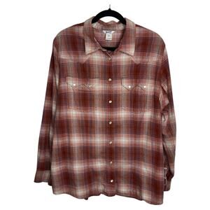 Duluth Trading Co Shirt Women's XXL Red Free Swingin' Flannel Western Plaid
